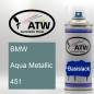 Preview: BMW, Aqua Metallic, 451: 400ml Sprühdose, von ATW Autoteile West.